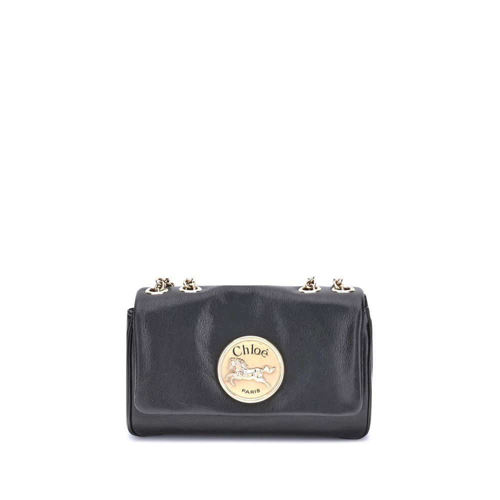 Chloé Schwarze Kalbshaut Bos Taurus Schultertasche
